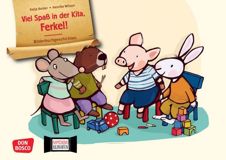 Produktbild: Viel Spaß in der Kita, Ferkel! Kamishibai Bildkartenset