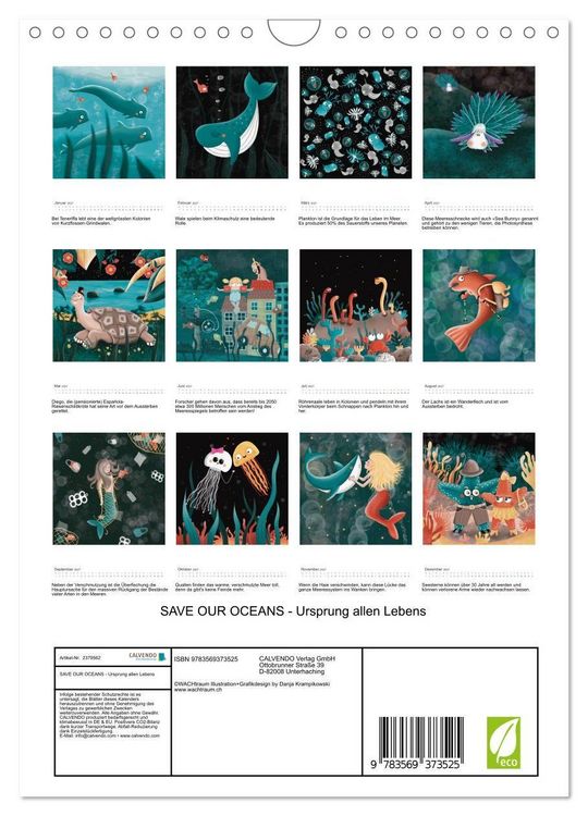 Produktbild: SAVE OUR OCEANS - Ursprung allen Lebens (Wandkalender 2027 DIN A4 hoch), CALVENDO Monatskalender