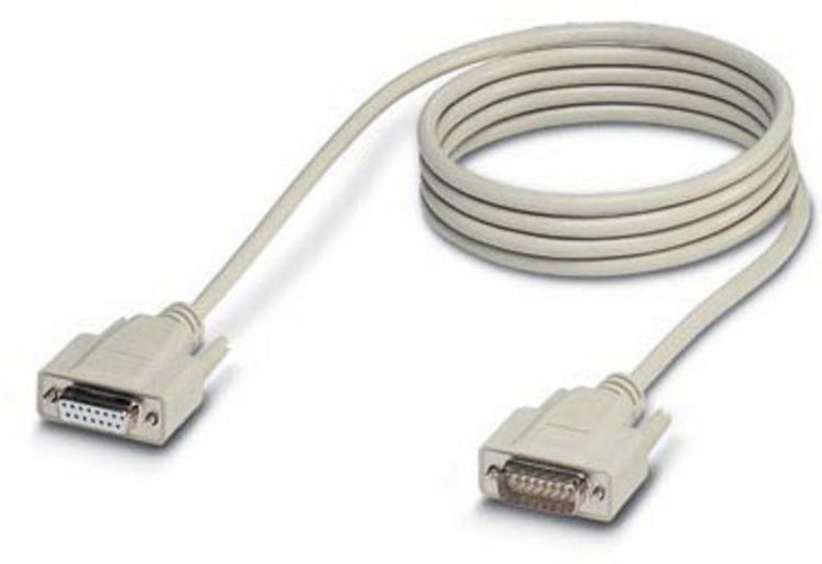 Produktbild: Phoenix Contact Seriell, Parallel Anschlusskabel [1x D-SUB-Buchse 15pol. - 1x D-SUB-Stecker 15pol.] 1.00 m Wei&szlig;
