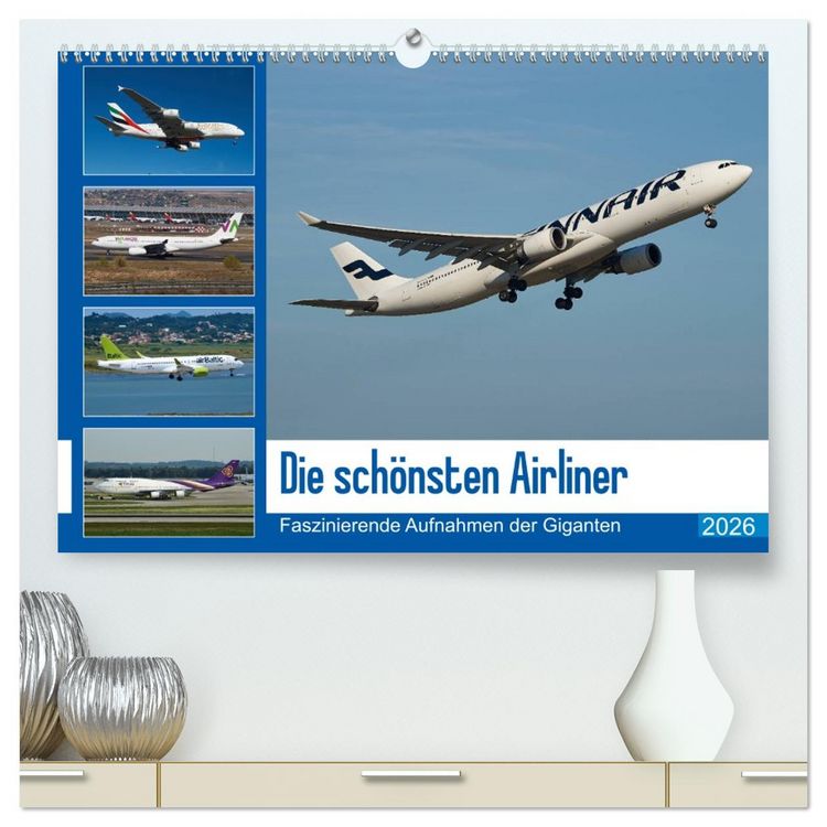 Produktbild: Die sch&ouml;nsten Airliner (hochwertiger Premium Wandkalender 2026 DIN A2 quer), Kunstdruck in Hochglanz