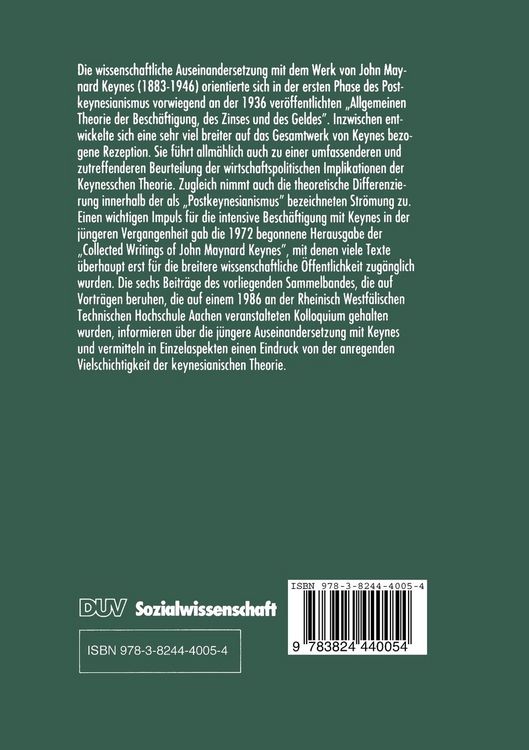 Produktbild: Keynes aus nachkeynesscher Sicht