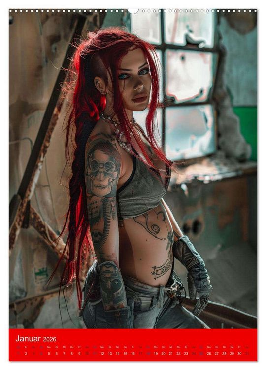 Produktbild: RED HAIR - Cyberladys (hochwertiger Premium Wandkalender 2026 DIN A2 hoch), Kunstdruck in Hochglanz