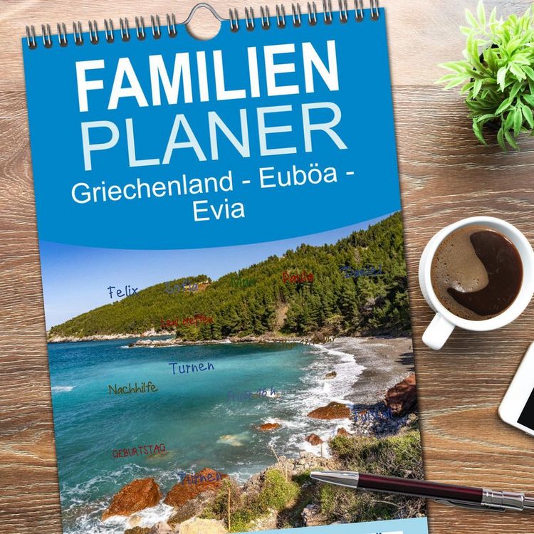 Produktbild: Familienplaner 2026 - Griechenland - Eub&ouml;a - Evia mit 5 Spalten (Wandkalender, 21 x 45 cm) CALVENDO