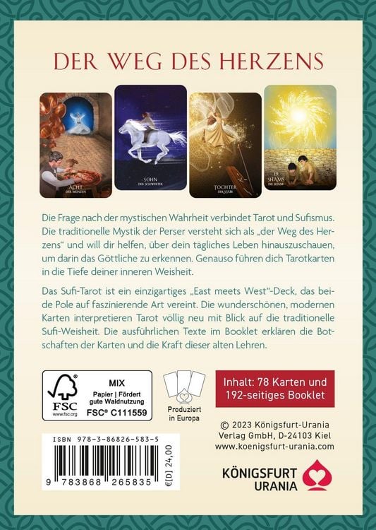 Produktbild: Sufi-Tarot - Der Weg des Herzens: 78 Tarotkarten mit Anleitung