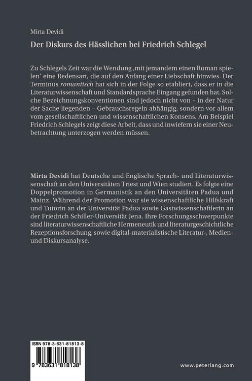 Produktbild: Der Diskurs des Haesslichen bei Friedrich Schlegel
