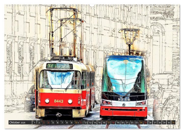 Produktbild: Stra&szlig;enbahn Faszination (Wandkalender 2026 DIN A2 quer), CALVENDO Monatskalender