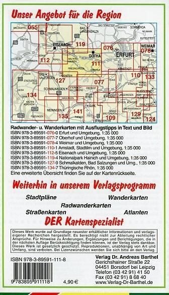 Produktbild: Wander-, Ski- und Radwanderkarte Gotha, Inselsberg und Umgebung