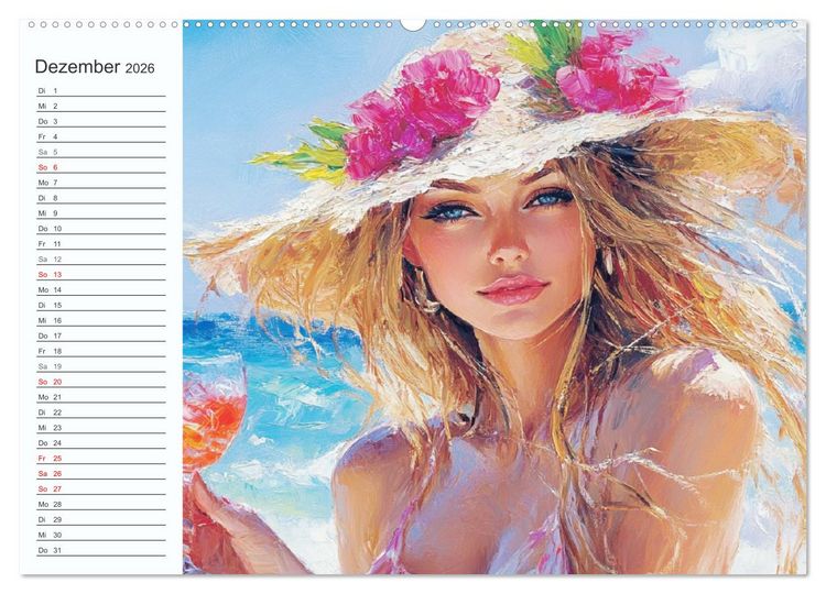 Produktbild: Frauen im Sommer. Lebensfreude, Sonne und Strand (hochwertiger Premium Wandkalender 2026 DIN A2 quer), Kunstdruck in Hochglanz