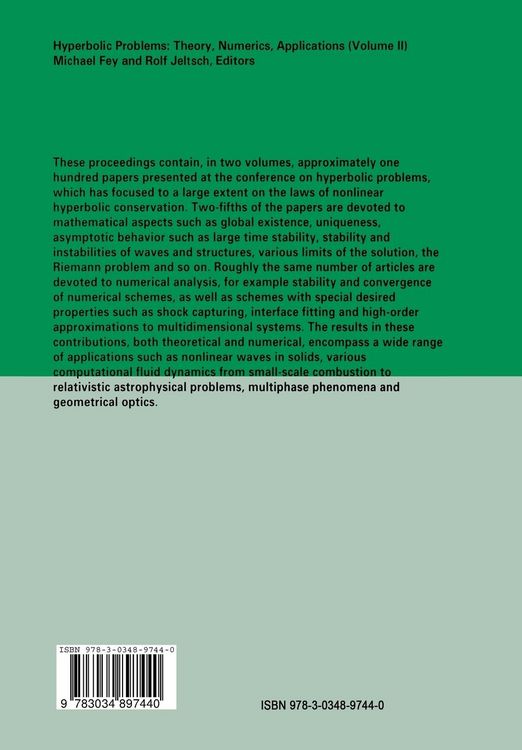 Produktbild: Hyperbolic Problems: Theory, Numerics, Applications