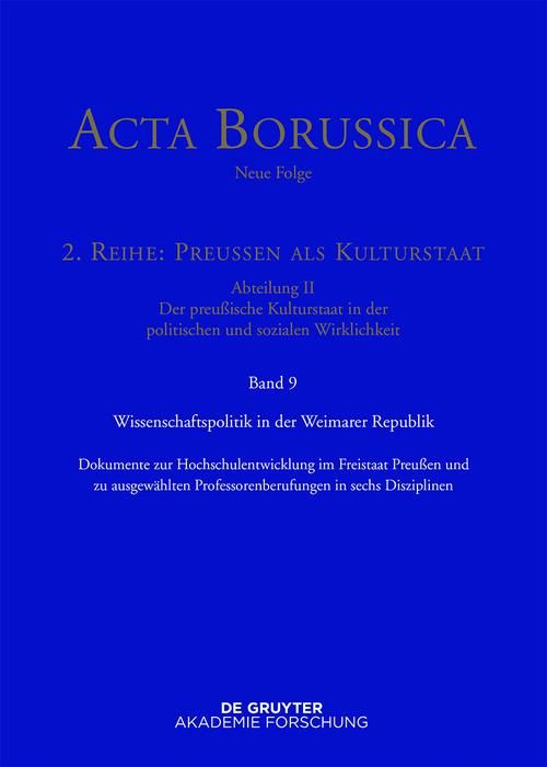 Produktbild: Wissenschaftspolitik in der Weimarer Republik