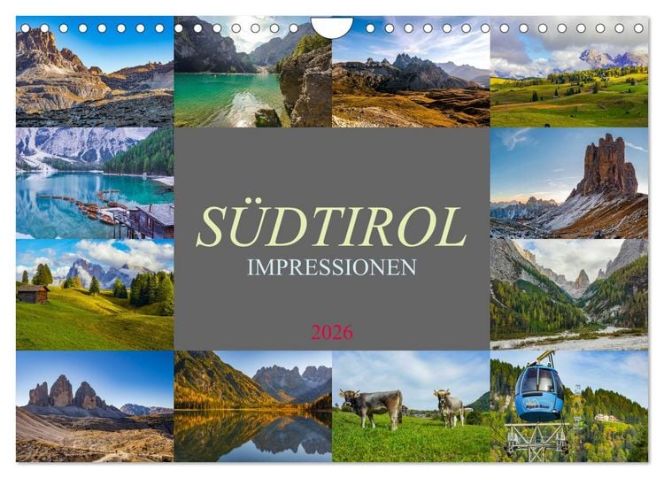Produktbild: S&uuml;dtirol Impressionen (Wandkalender 2026 DIN A4 quer), CALVENDO Monatskalender