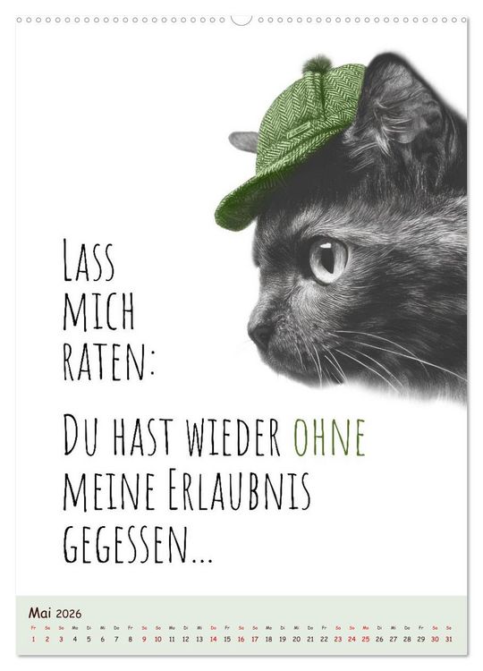 Produktbild: Katzenkult - Coolness auf vier Pfoten (Wandkalender 2026 DIN A2 hoch), CALVENDO Monatskalender