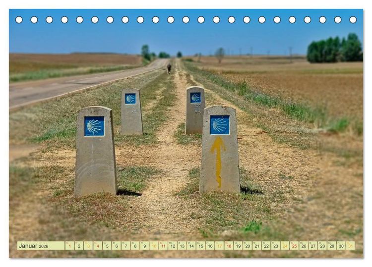 Produktbild: Jakobsweg - pilgern auf dem Camino de Santiago (Tischkalender 2026 DIN A5 quer), CALVENDO Monatskalender