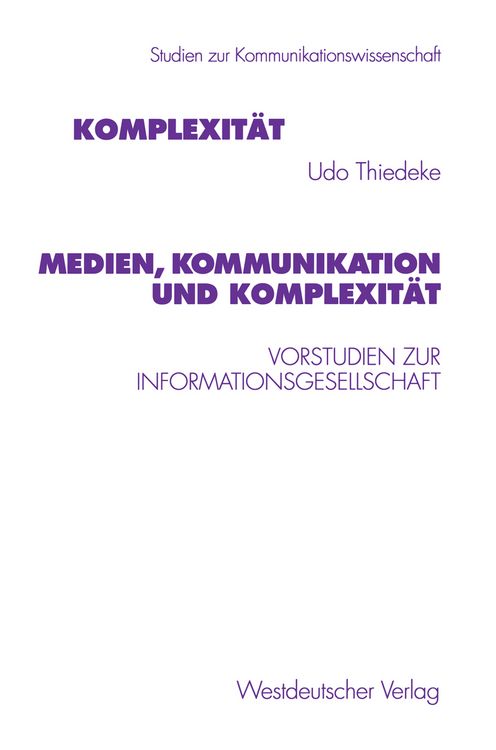 Produktbild: Medien, Kommunikation und Komplexit&auml;t