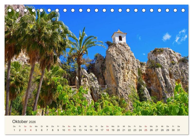 Produktbild: El Castell de Guadalest - In der Berglandschaft der Costa Blanca (Tischkalender 2026 DIN A5 quer), CALVENDO Monatskalender