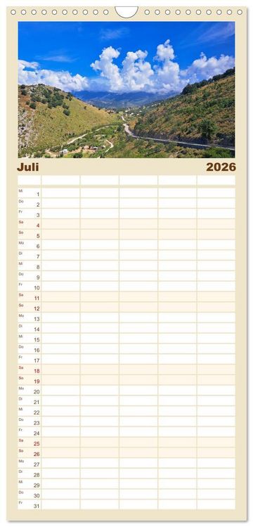 Produktbild: Familienplaner 2026 - Faszinierendes Albanien mit 5 Spalten (Wandkalender, 21 x 45 cm) CALVENDO