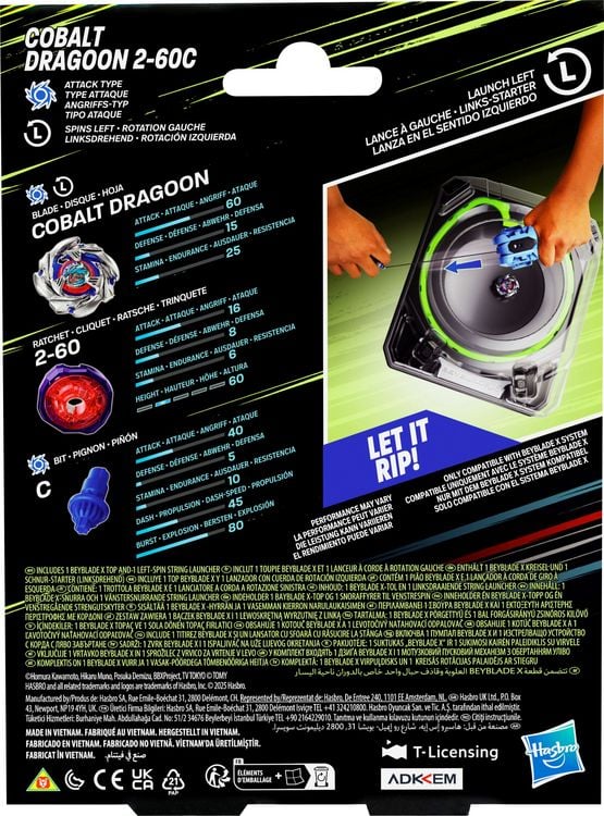 Produktbild: Beyblade X Cobalt Dragoon 2-60C Schnur-Starter Set
