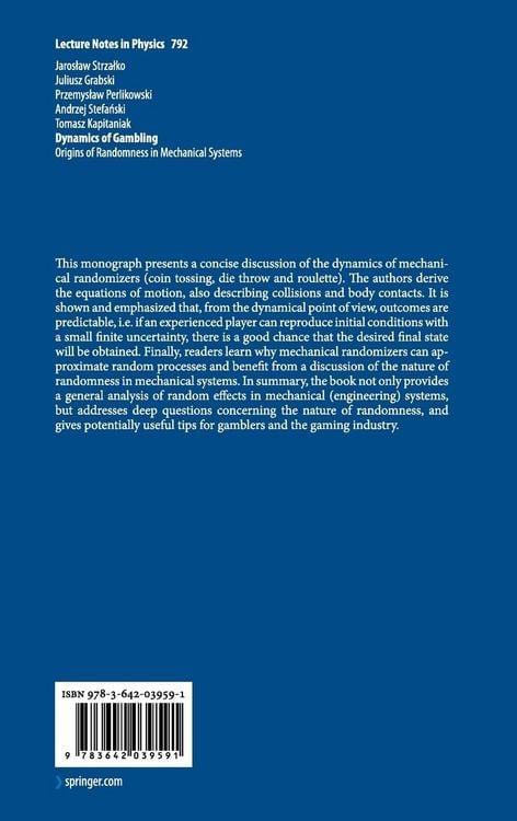 Produktbild: Dynamics of Gambling: Origins of Randomness in Mechanical Systems