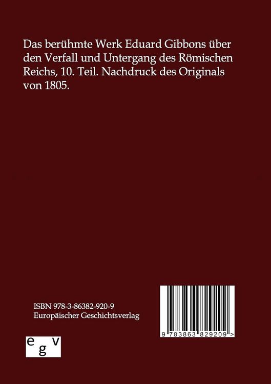 Produktbild: Geschichte des Verfalls und Untergangs des R&ouml;mischen Reichs