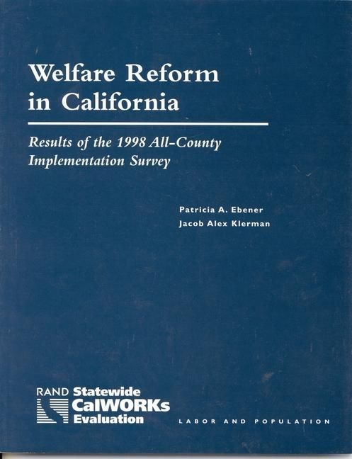 Produktbild: Welfare Reform in California