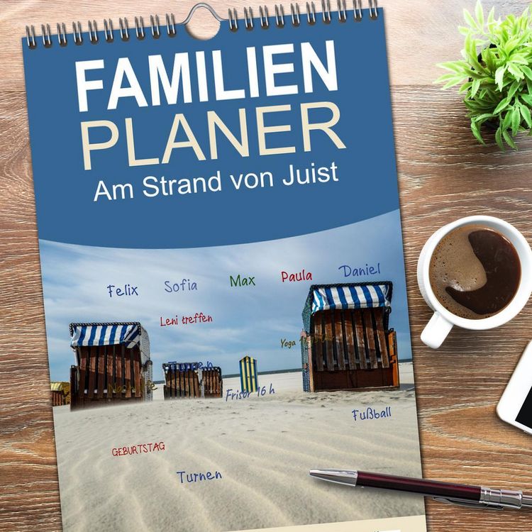Produktbild: Familienplaner 2026 - Am Strand von Juist mit 5 Spalten (Wandkalender, 21 x 45 cm) CALVENDO