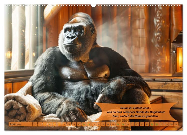 Produktbild: Tierisch lustige Saunafreunde (Wandkalender 2026 DIN A2 quer), CALVENDO Monatskalender