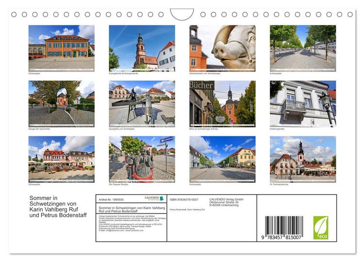 Produktbild: Sommer in Schwetzingen von Karin Vahlberg Ruf und Petrus Bodenstaff (Wandkalender 2026 DIN A4 quer), CALVENDO Monatskalender