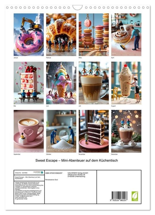 Produktbild: Sweet Escape &ndash; Mini-Abenteuer auf dem K&uuml;chentisch (Wandkalender 2027 DIN A3 hoch), CALVENDO Monatskalender