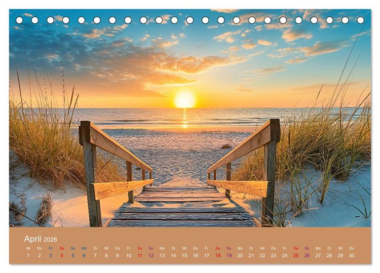 Produktbild: Ausblick aufs Meer - traumhafte Momente (Tischkalender 2026 DIN A5 quer), CALVENDO Monatskalender