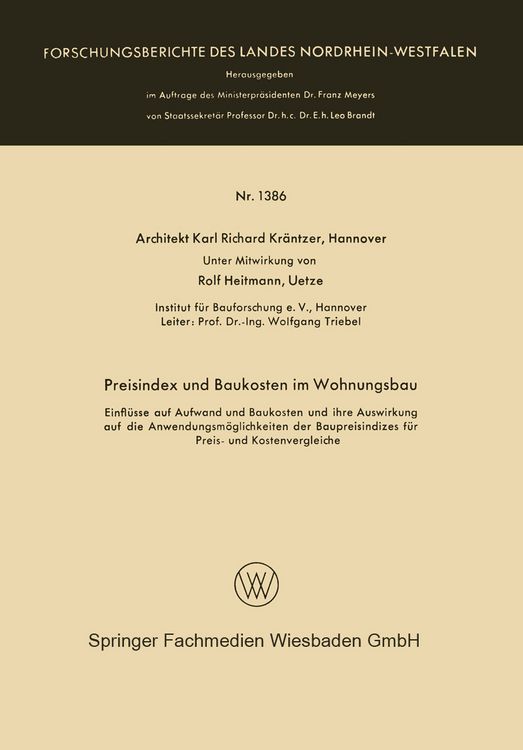 Produktbild: Preisindex und Baukosten im Wohnungsbau