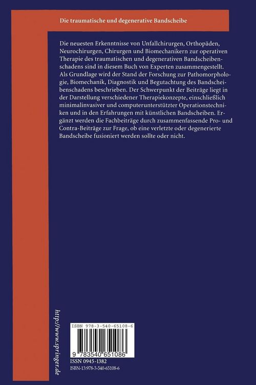 Produktbild: Die traumatische und degenerative Bandscheibe