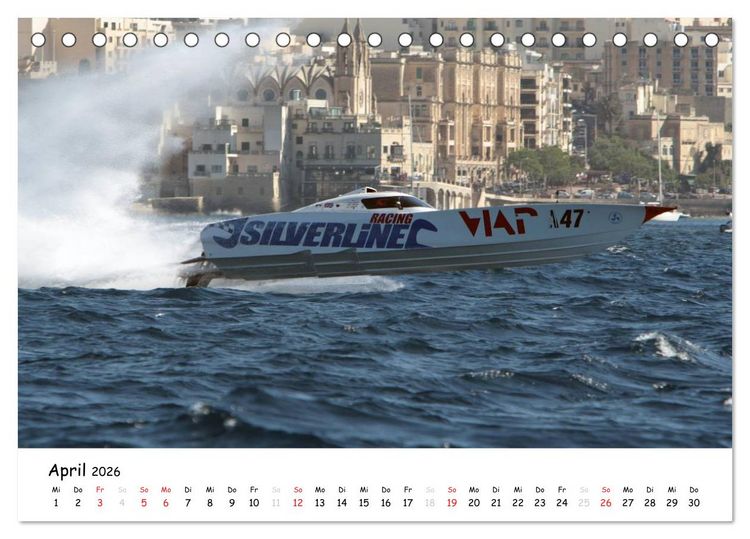 Produktbild: Offshore Powerboats (Tischkalender 2026 DIN A5 quer), CALVENDO Monatskalender