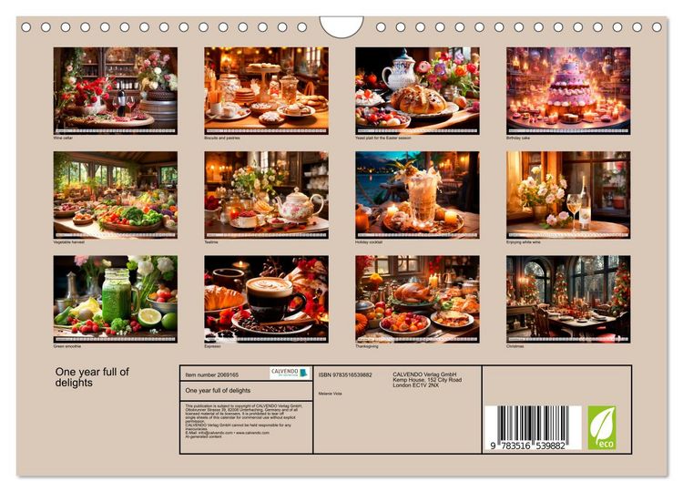 Produktbild: One year full of delights (Wall Calendar 2026 DIN A4 landscape), CALVENDO 12 Month Wall Calendar