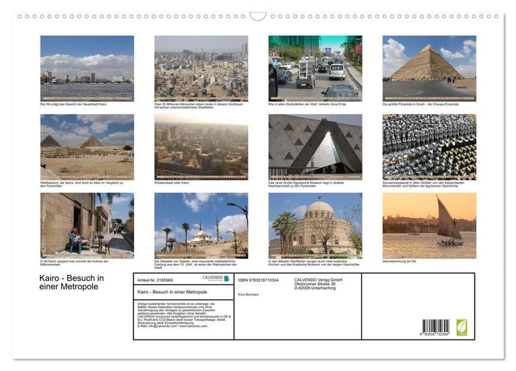 Produktbild: Kairo - Besuch in einer Metropole (Wandkalender 2026 DIN A2 quer), CALVENDO Monatskalender