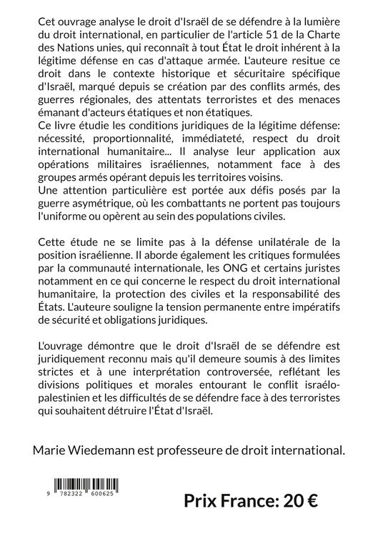 Produktbild: Le droit d'Isra&euml;l de se d&eacute;fendre