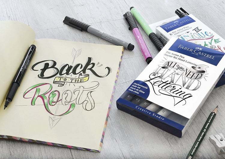 Produktbild: Faber-Castell Tuschestifte Pitt Artist Pens Hand Lettering, 8er Etui