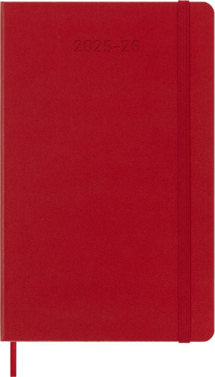 Produktbild: Moleskine 18 Monate Wochen Notizkalender 2025/2026, L/A5, 1 Wo = 1 Seite, Rechts linierte Seite, Fester Einband, Scharlachrot