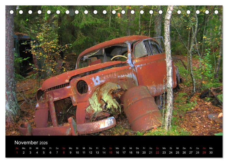 Produktbild: Schrottautos im Kyrk&ouml; Mosse (Tischkalender 2026 DIN A5 quer), CALVENDO Monatskalender