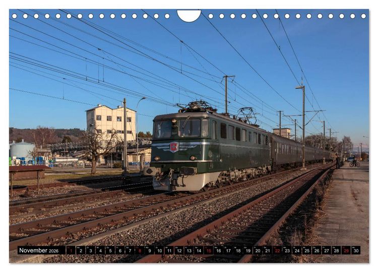 Produktbild: Eisenbahn-Nostalgie - Oldtimer auf Schweizer Schienen (Wandkalender 2026 DIN A4 quer), CALVENDO Monatskalender