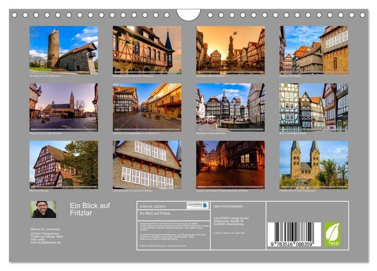 Produktbild: Ein Blick auf Fritzlar (Wandkalender 2026 DIN A4 quer), CALVENDO Monatskalender