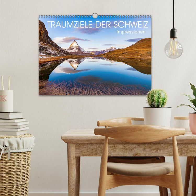 Produktbild: TRAUMZIELE DER SCHWEIZ Impressionen (Wandkalender 2026 DIN A3 quer), CALVENDO Monatskalender