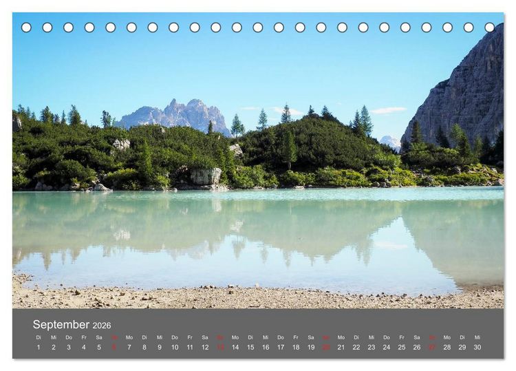 Produktbild: Bergseen der Alpen (Tischkalender 2026 DIN A5 quer), CALVENDO Monatskalender
