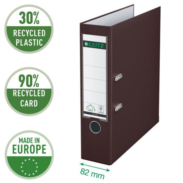 Produktbild: Ordner Leitz 180&deg; 80mm braun