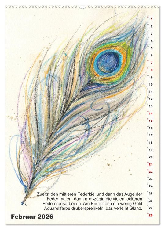 Produktbild: Mal mal mit Stiften (hochwertiger Premium Wandkalender 2026 DIN A2 hoch), Kunstdruck in Hochglanz