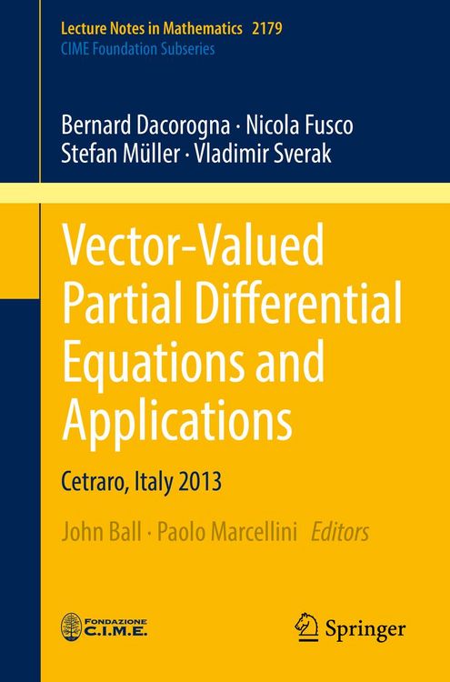 Produktbild: Vector-Valued Partial Differential Equations and Applications