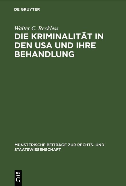 Produktbild: Die Kriminalit&auml;t in den USA und ihre Behandlung