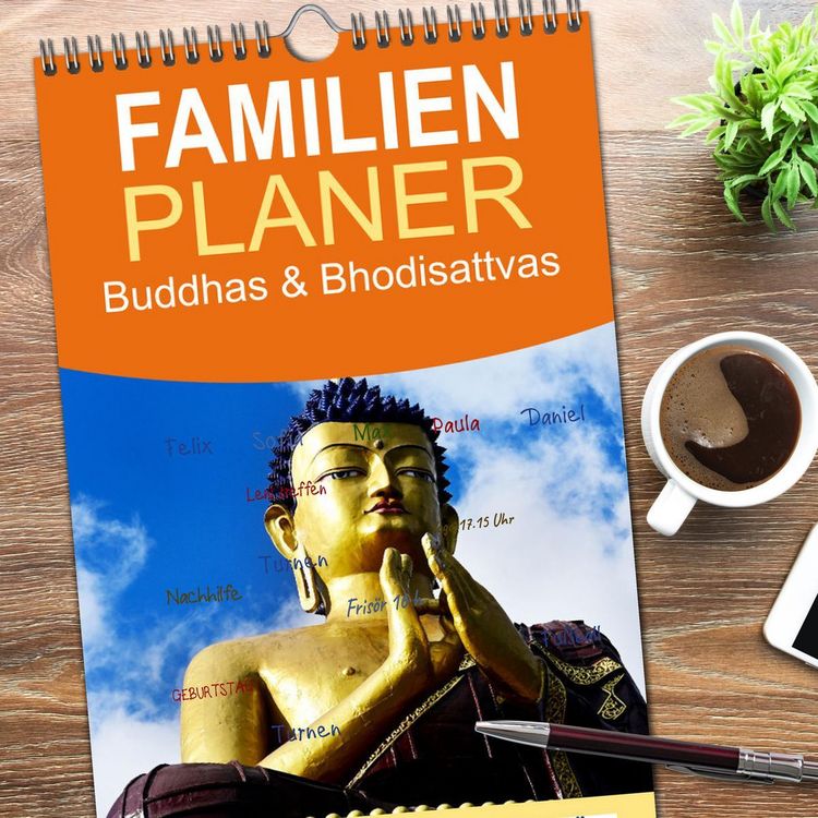 Produktbild: Familienplaner 2026 - Buddhas & Bhodisattvas mit 5 Spalten (Wandkalender, 21 x 45 cm) CALVENDO