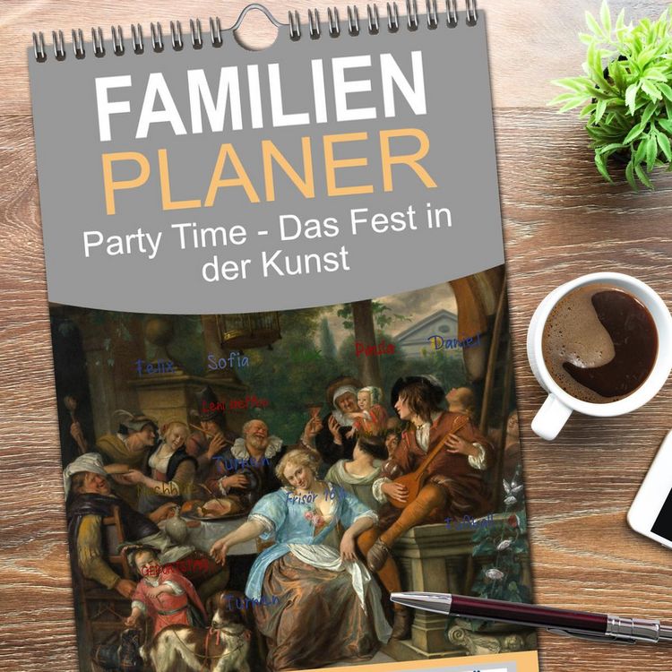 Produktbild: Familienplaner 2026 - Party Time - Das Fest in der Kunst mit 5 Spalten (Wandkalender, 21 x 45 cm) CALVENDO