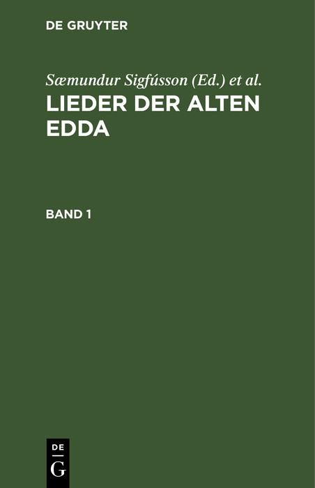 Produktbild: Lieder der alten Edda. Band 1