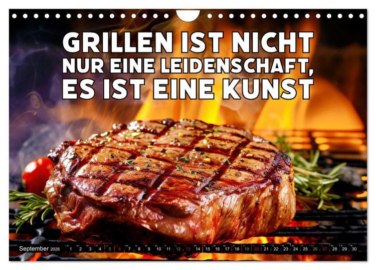 Produktbild: B wie BBQ Impressionen mit Spr&uuml;chen (Wandkalender 2026 DIN A4 quer), CALVENDO Monatskalender